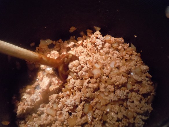 Making Ground Turkey with Onions and Seasonings