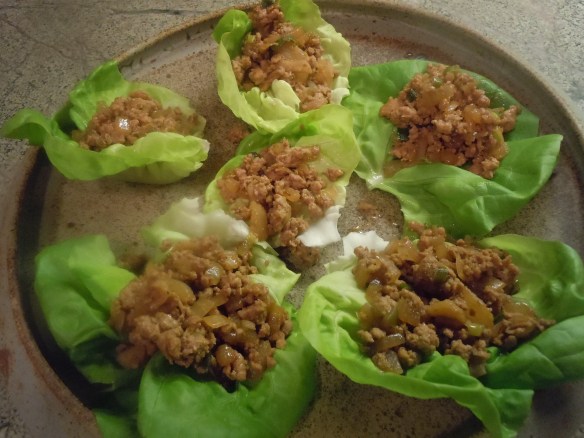 Asian Lettuce Wraps, Tomato-Avocado Salsa, Fresh Fruit