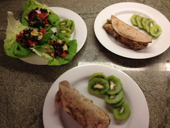 Lettuce (or Tortilla) Hawaiian Chicken Tacos, with Mango, Avocado, Cheese, Tomato and Lettuce