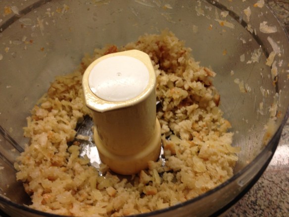 Making the Bread Crumb Toppping